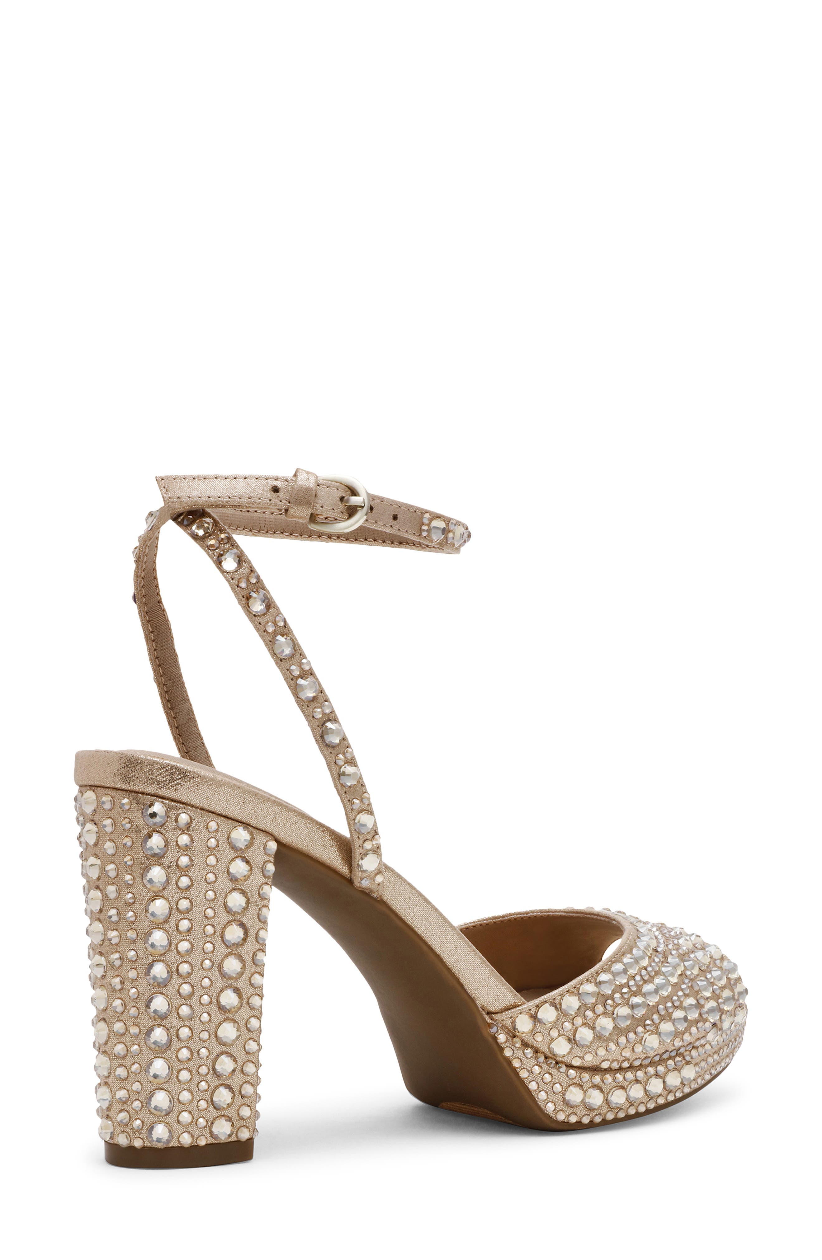 Anne Klein Vanna Ankle Strap Platform Sandal, Alternate, color, Platinum
