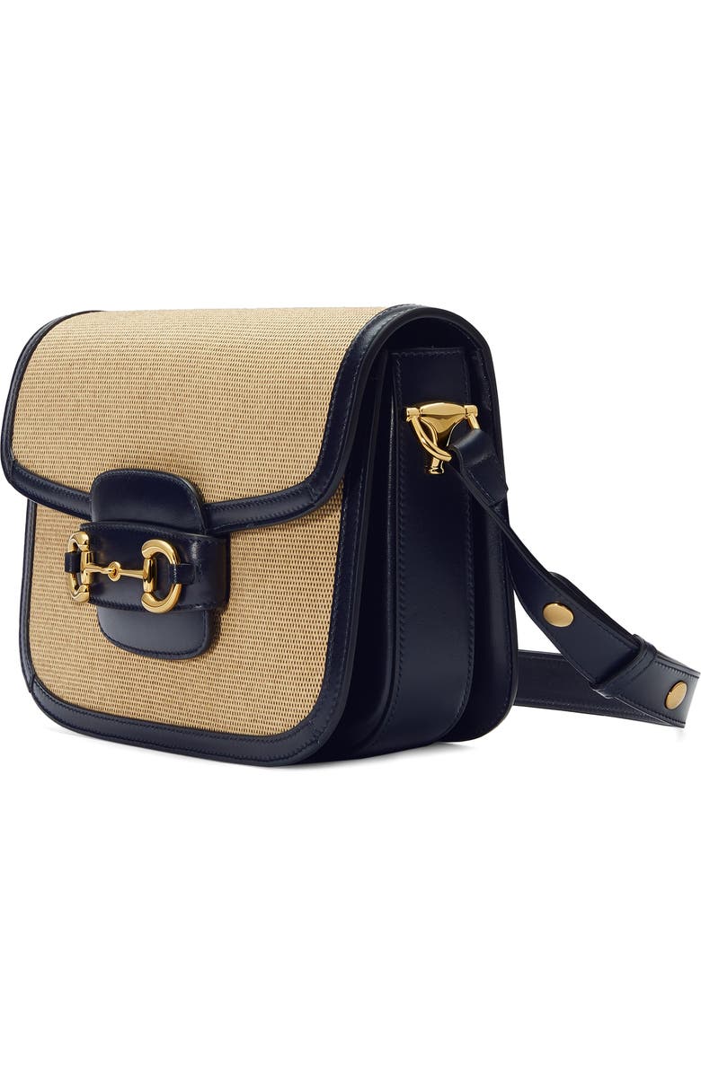 Gucci 1955 Horsebit Canvas & Leather Shoulder Bag, Alternate, color,