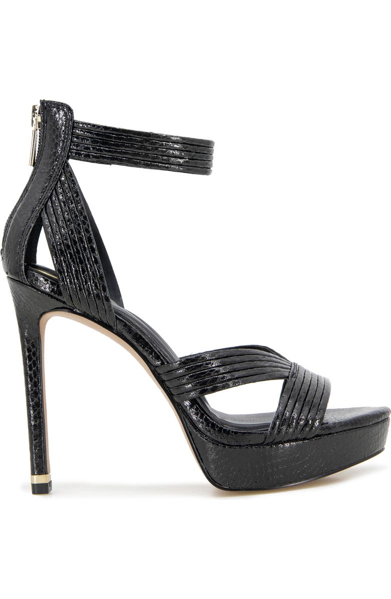 Kenneth Cole Nadine Ankle Strap Platform Sandal, Alternate, color, Black Snake