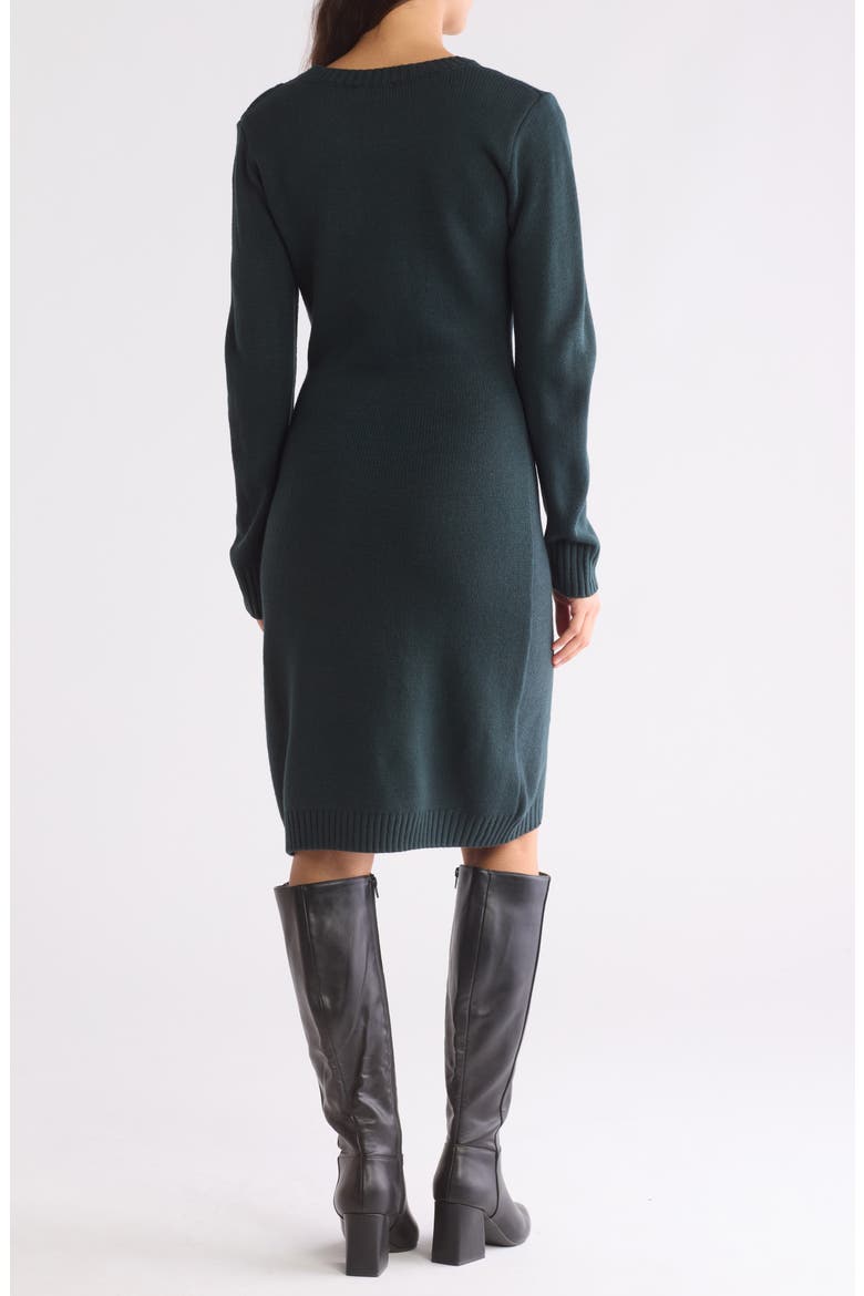 Long Sleeve Sweater Dress, Alternate, color, HUNTER GRE