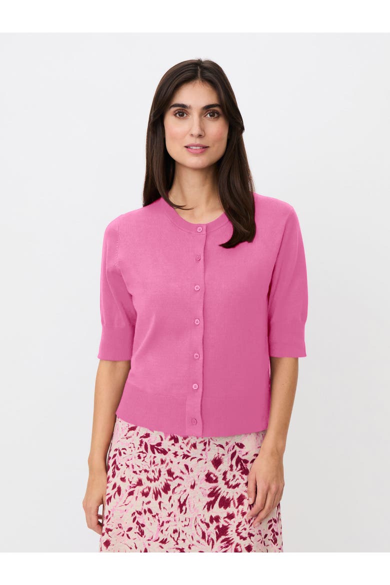 Malopus Half-Sleeve Knitted Cardigan, Main, color, Fuchsia Pink