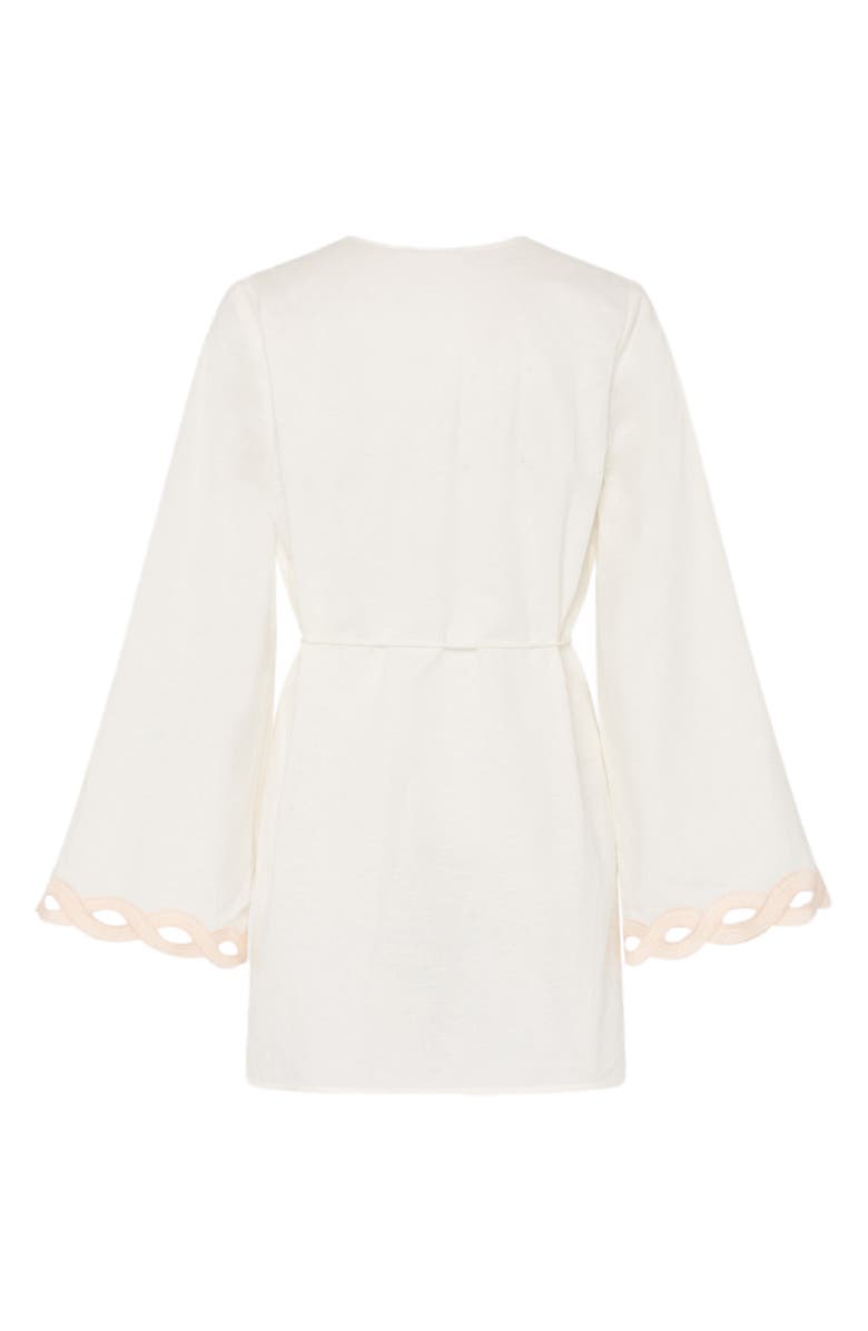 Milly Embroidered Chain Long Sleeve Cotton & Lined Cover-Up Dress, Alternate, color, White