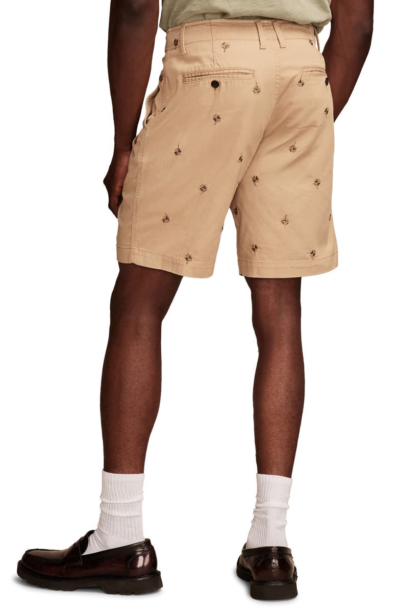 Lucky Brand Embroidered Detail Stretch Twill Shorts, Alternate, color, Twill