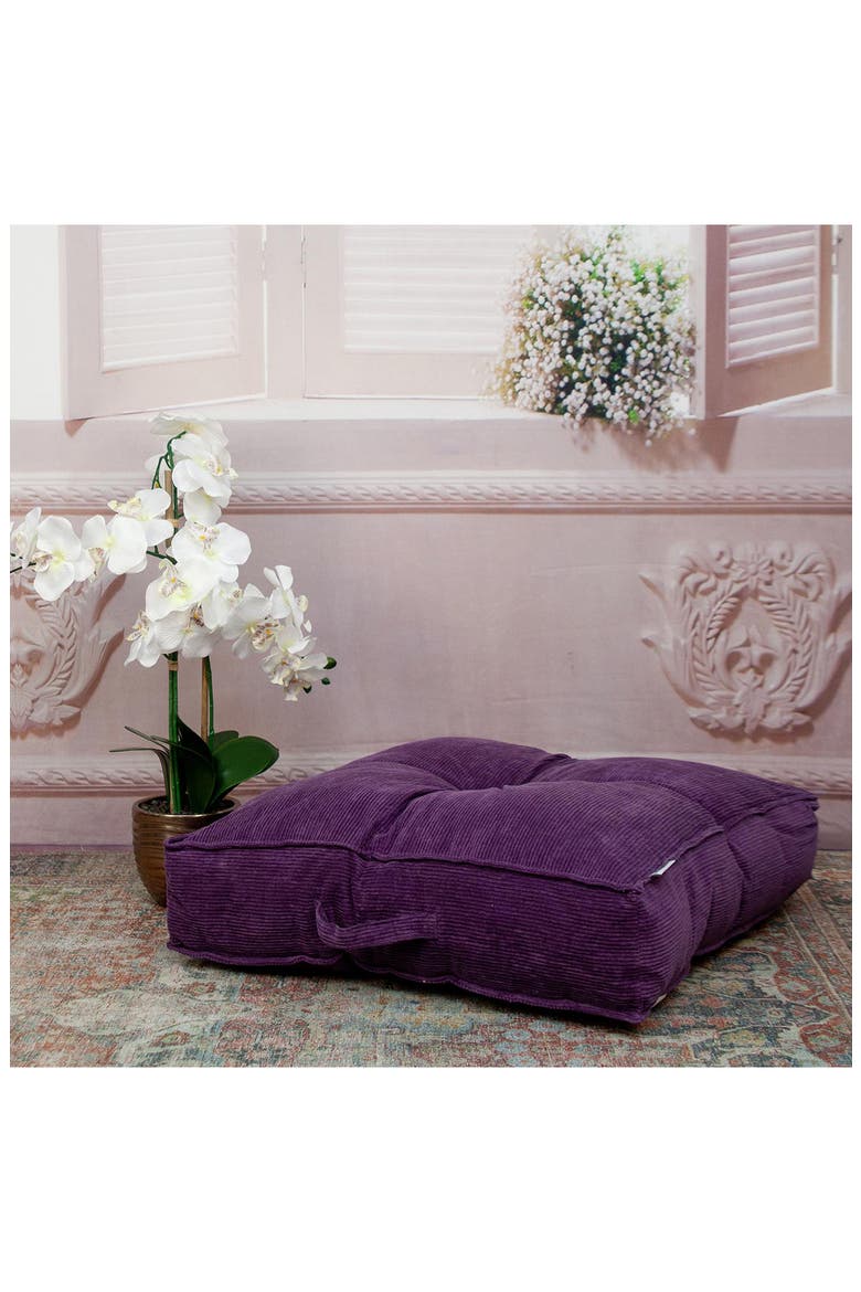 Alena Transitional Purple Floor Pillow, Alternate, color, PURPLE