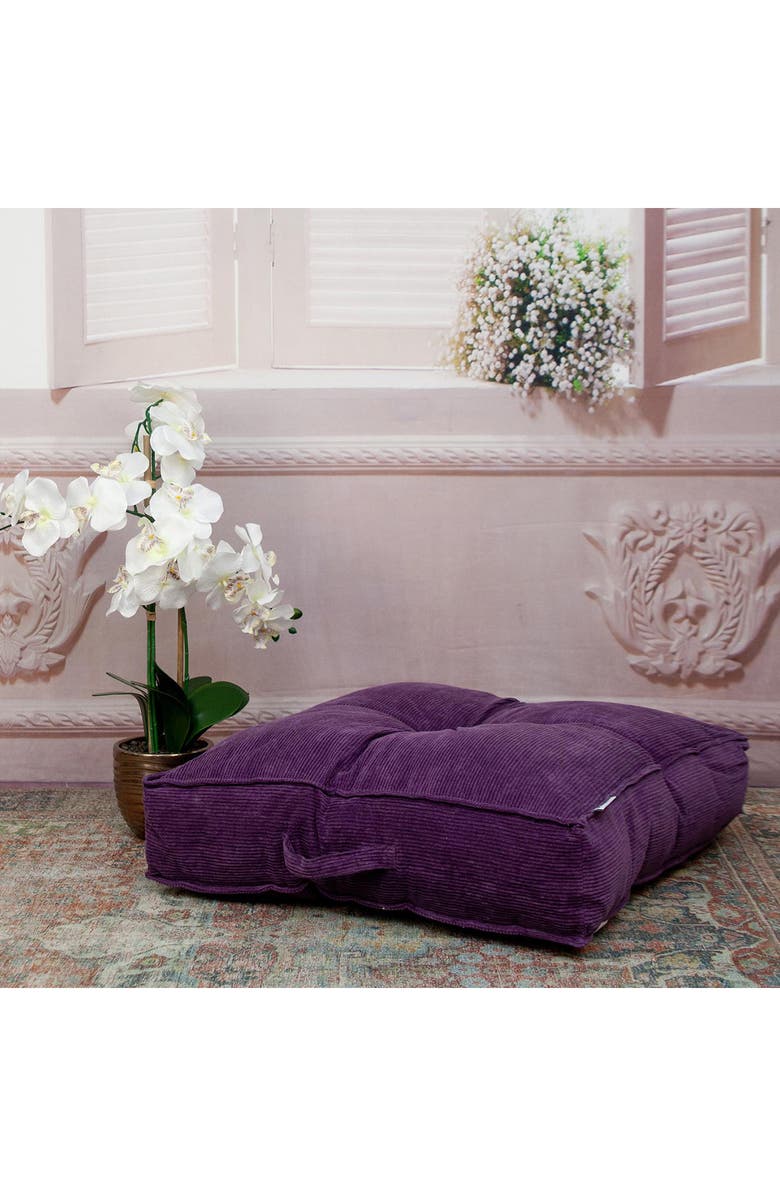PARKLAND COLLECTION Alena Transitional Purple Floor Pillow, Alternate, color, Purple