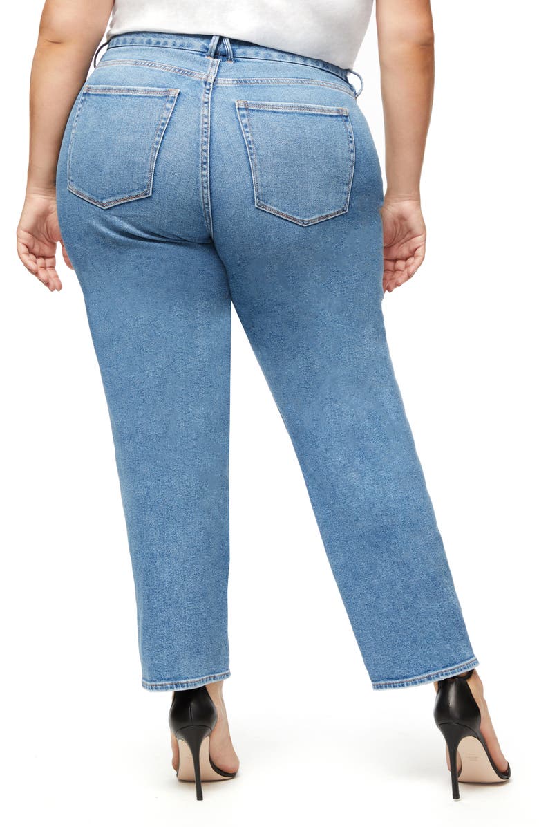 Good American Good Straight Twisted Seam Jeans, Alternate, color, 