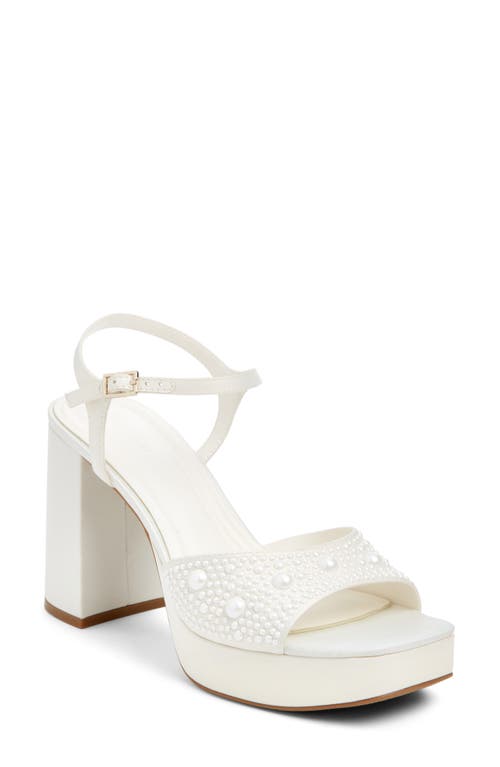 Open Edit Whitney Block Heel Sandal In White Pearl