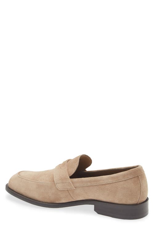 Hugo Boss Boss Limber Penny Loafer In Medium Beige Suede