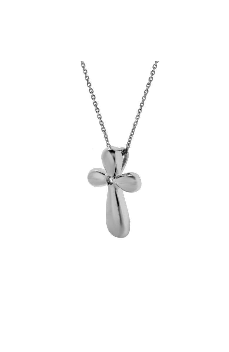 LuvMyJewelry Rosina Sterling Silver 0.01 Ct Diamond Cross Pendant, Alternate, color, 925 Sterling Silver