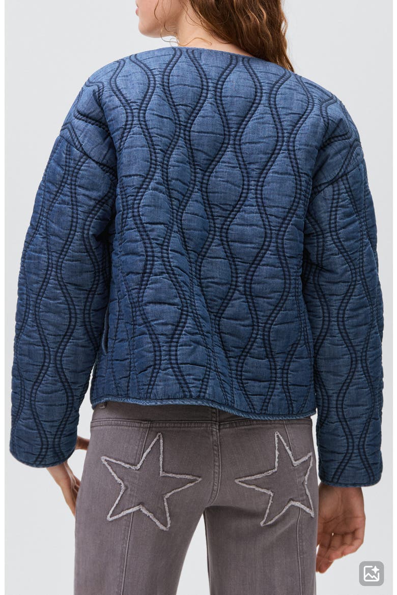 Padded Denim Liner Jacket, Alternate, color, DARK BLUE