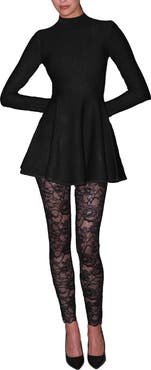 Fleur Du Mal Knit Long Sleeve Corset Dress
