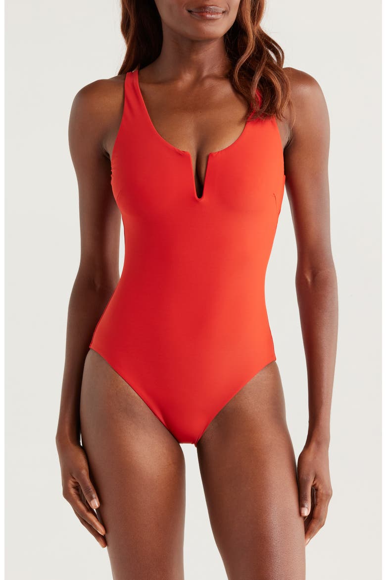 Verity One-Piece Swimsuit, Main, color, ROSSO
