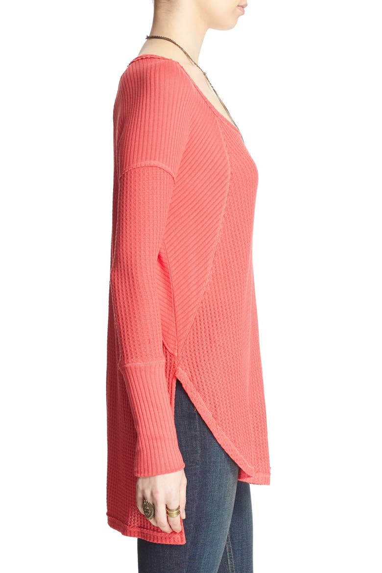 'Ventura' High/Low Thermal Top, Alternate, color, POPPY
