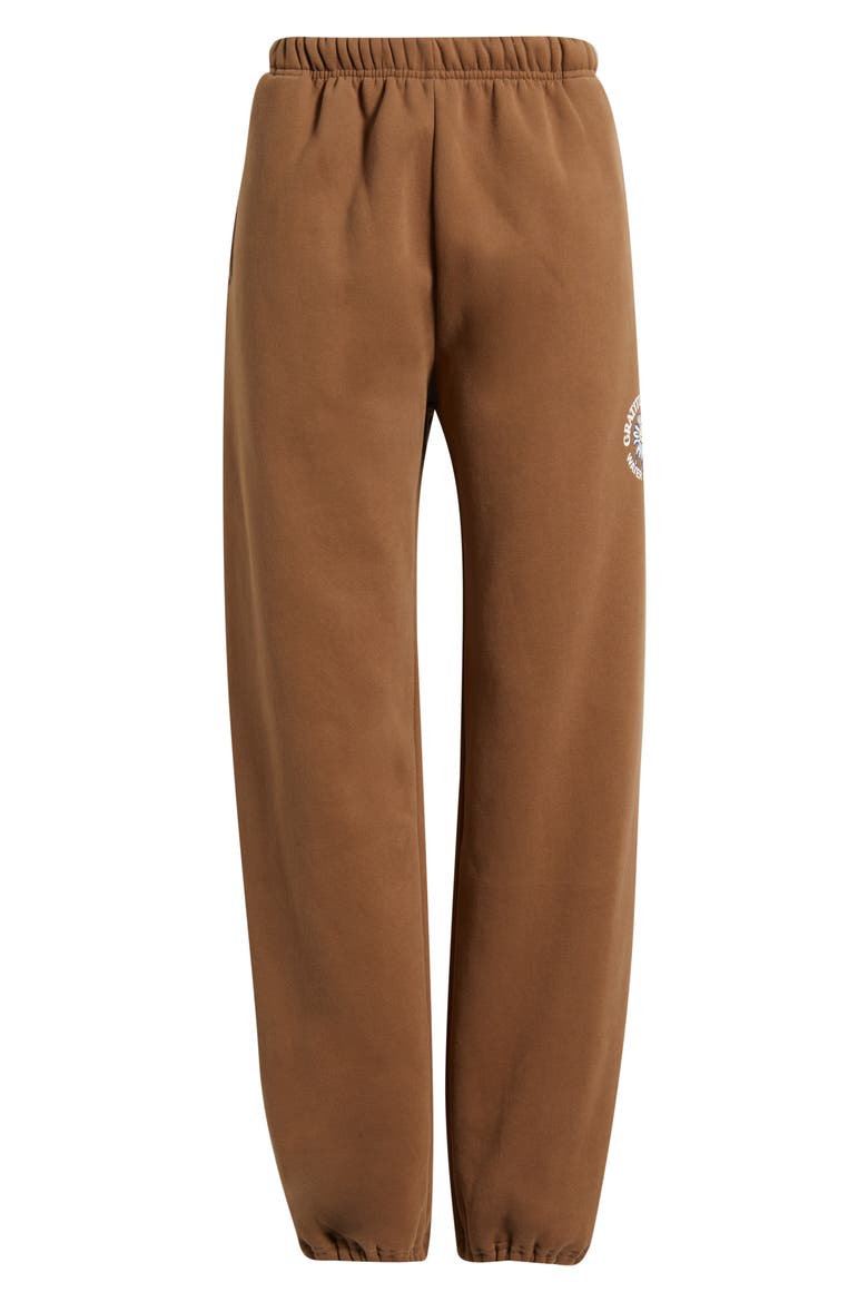 Gratitude Grows Fleece Graphic Joggers, Alternate, color, BROWN