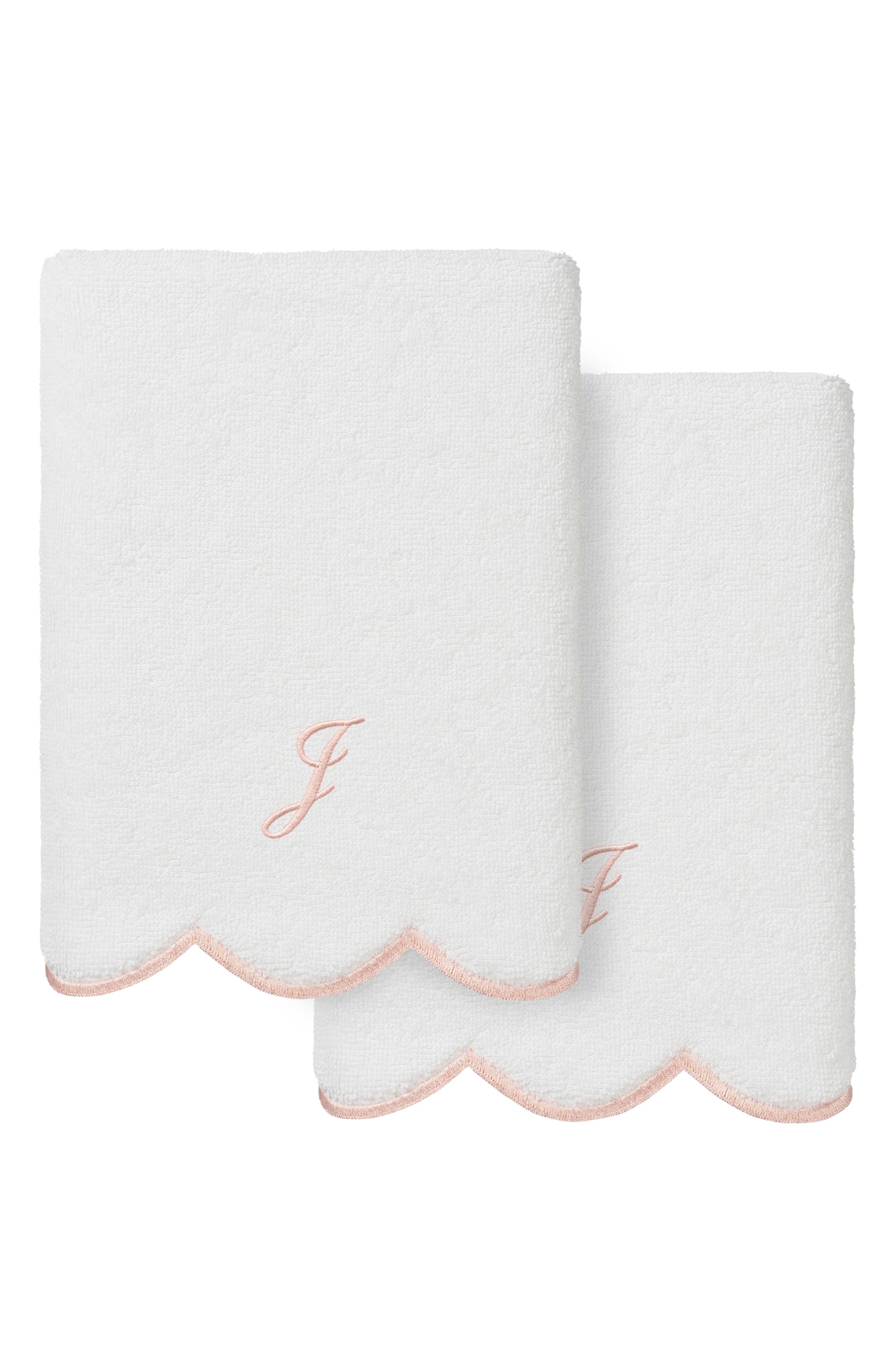 Scallop Personalized Monogram 2-Piece Towel Set