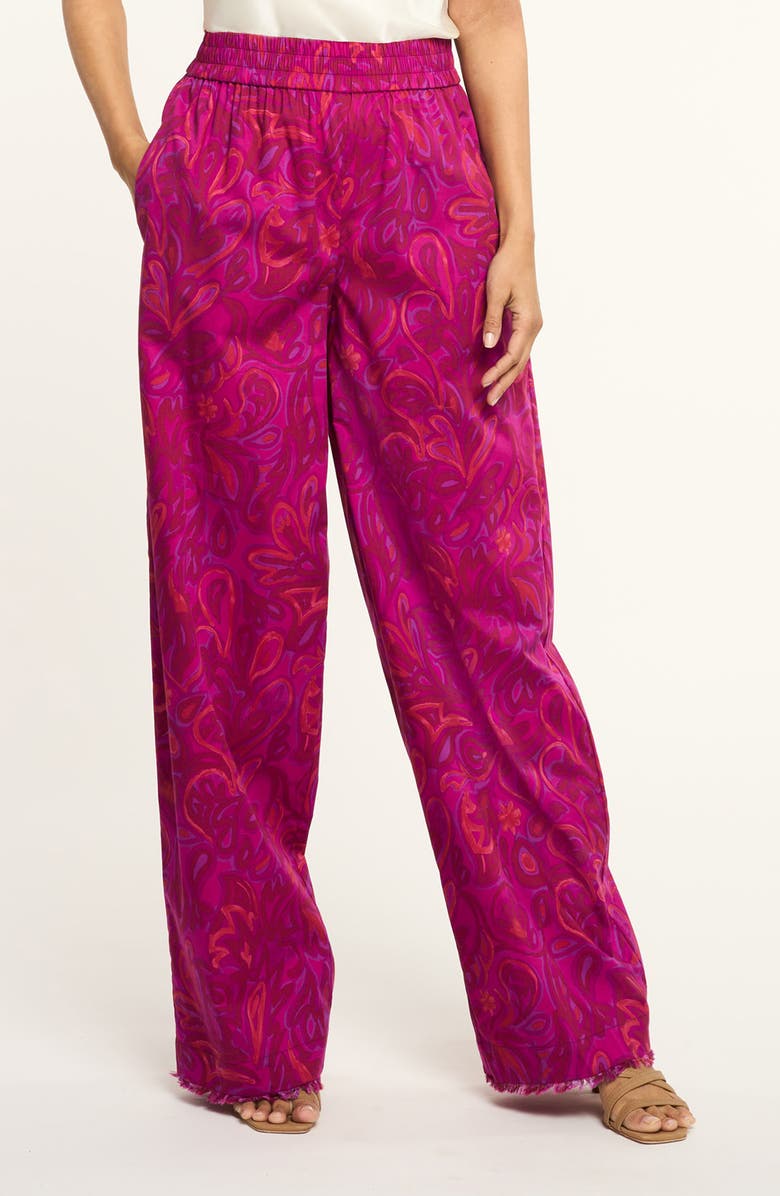 Cinq à Sept Ibbie Paisley Bloom Cotton Blend Pants, Main, color, 