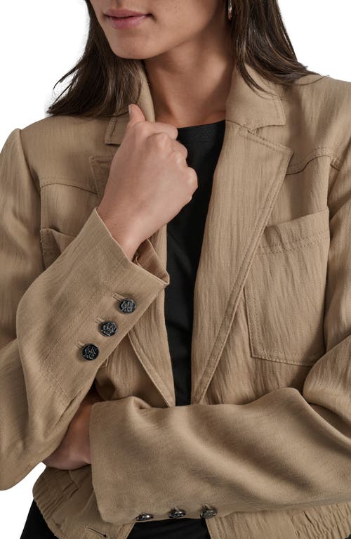 Dkny Crop Blazer In Brown