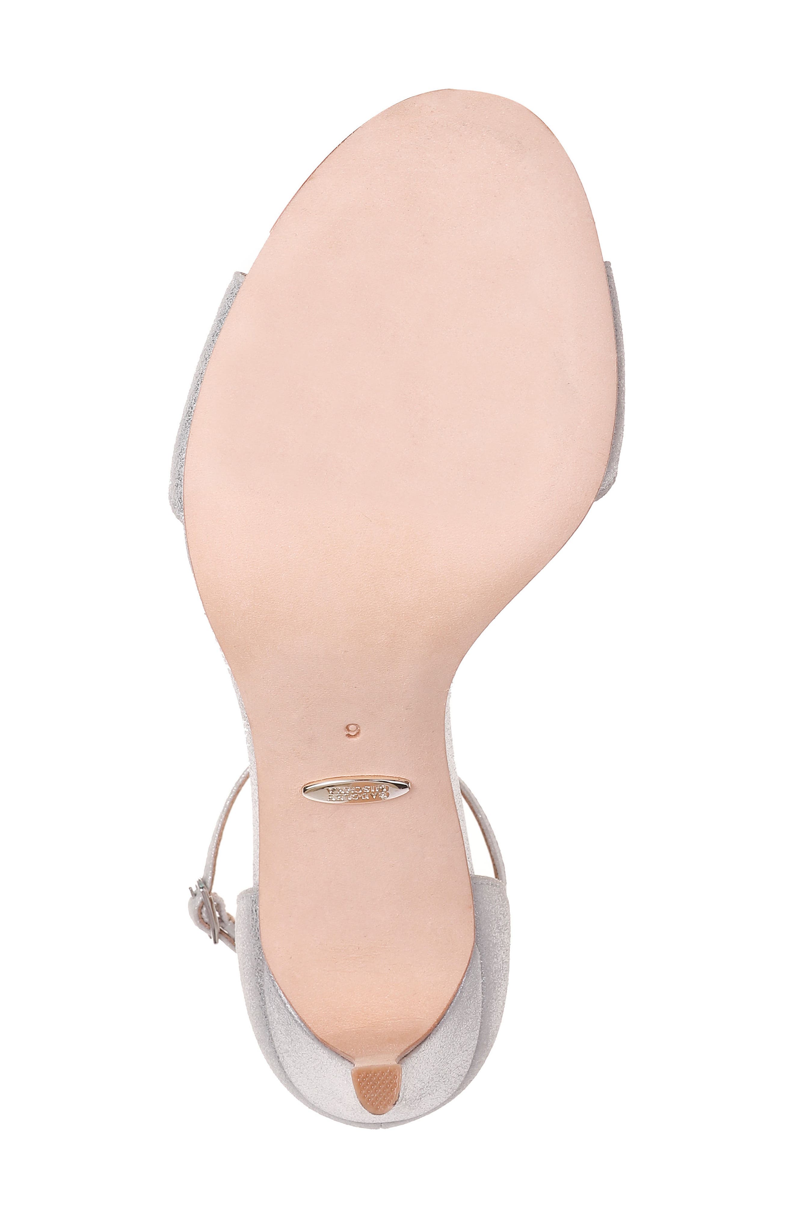 Badgley Mischka Pascale T-Strap Sandal, Alternate, color, SILVER METALLIC SUEDE