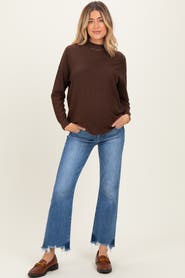 PinkBlush Fray Hem Cropped Flare Maternity Jeans