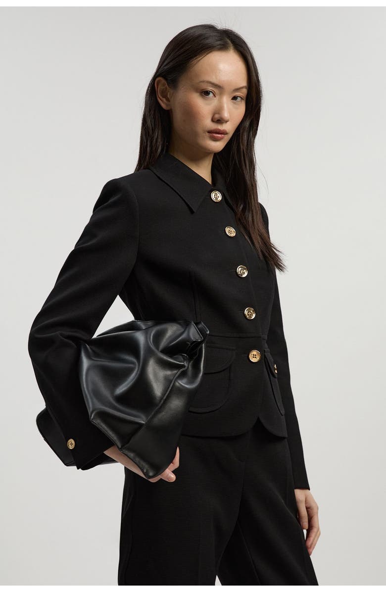 Karen Millen Petite Textured Tailored Jacket, Alternate, color, Black