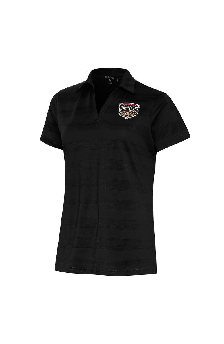 ANTIGUA Women's Antigua Black Wisconsin Timber Rattlers Compass Polo, Main, color,
