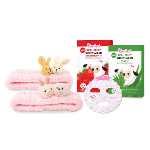 Kids Bunny Friends Sheet Mask & Spa Headband Gift Set