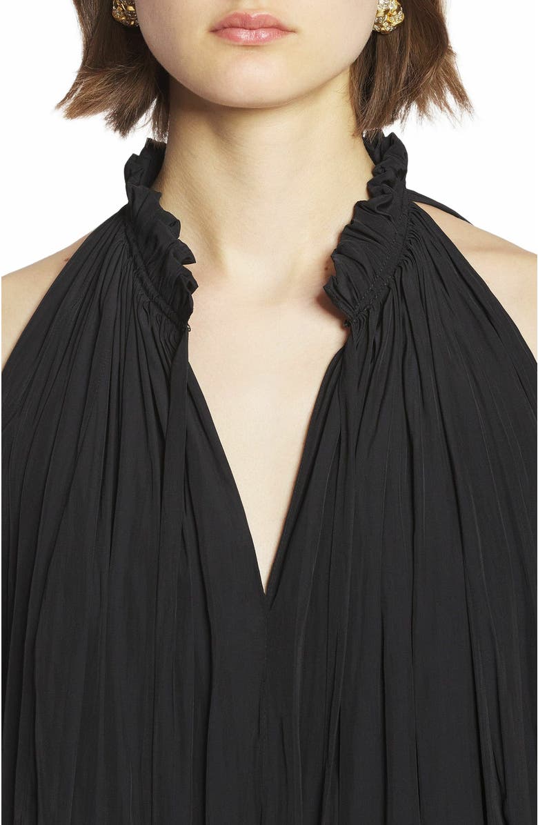 Lanvin Short Dress With Ruffles, Alternate, color, Black