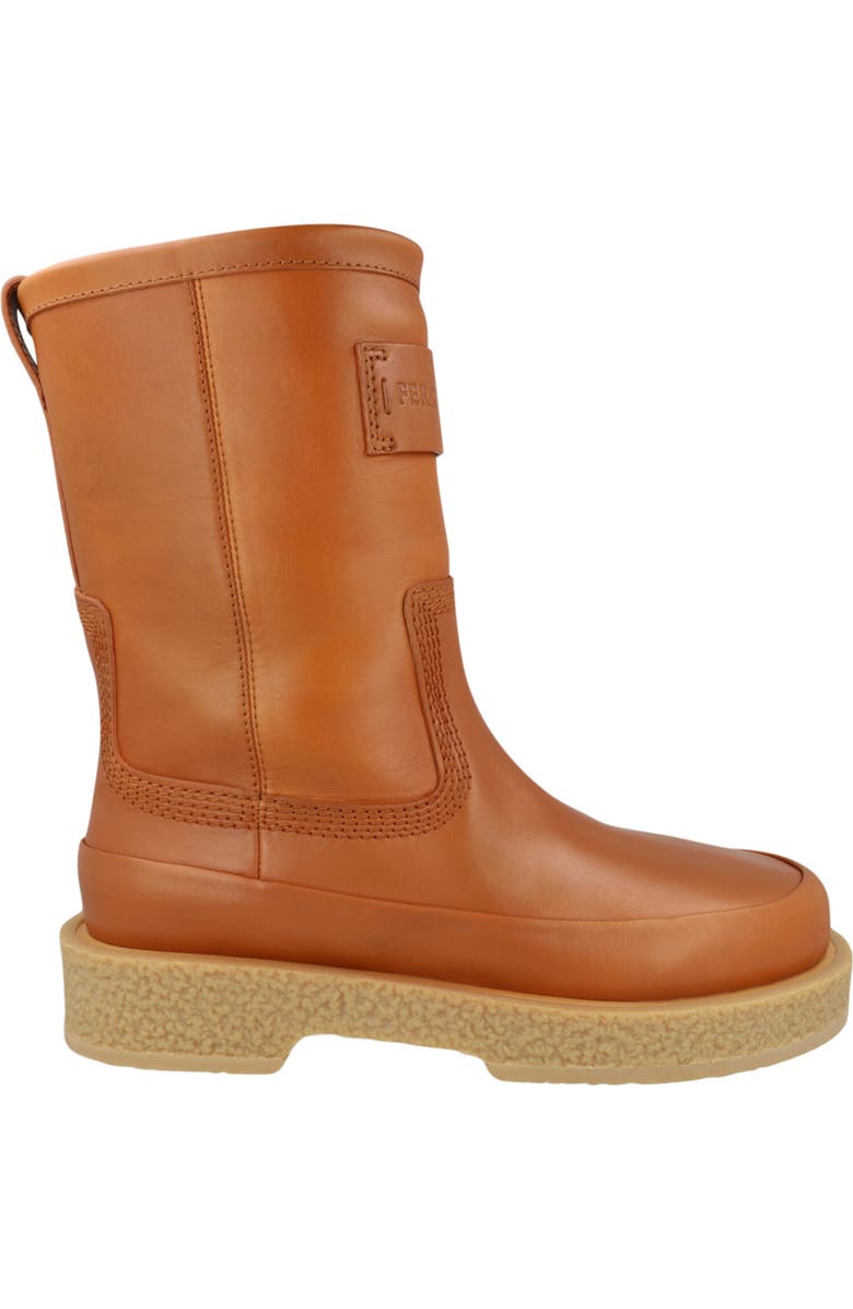 FERRAGAMO Ferdi Leather Boot, Alternate, color, Beige Brown