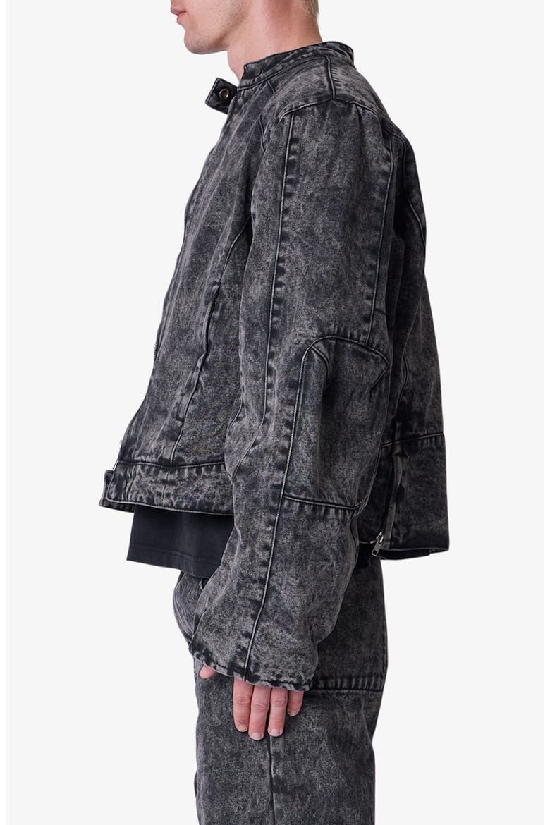 Moto Denim Jacket, Alternate, color, VINTAGE BLACK