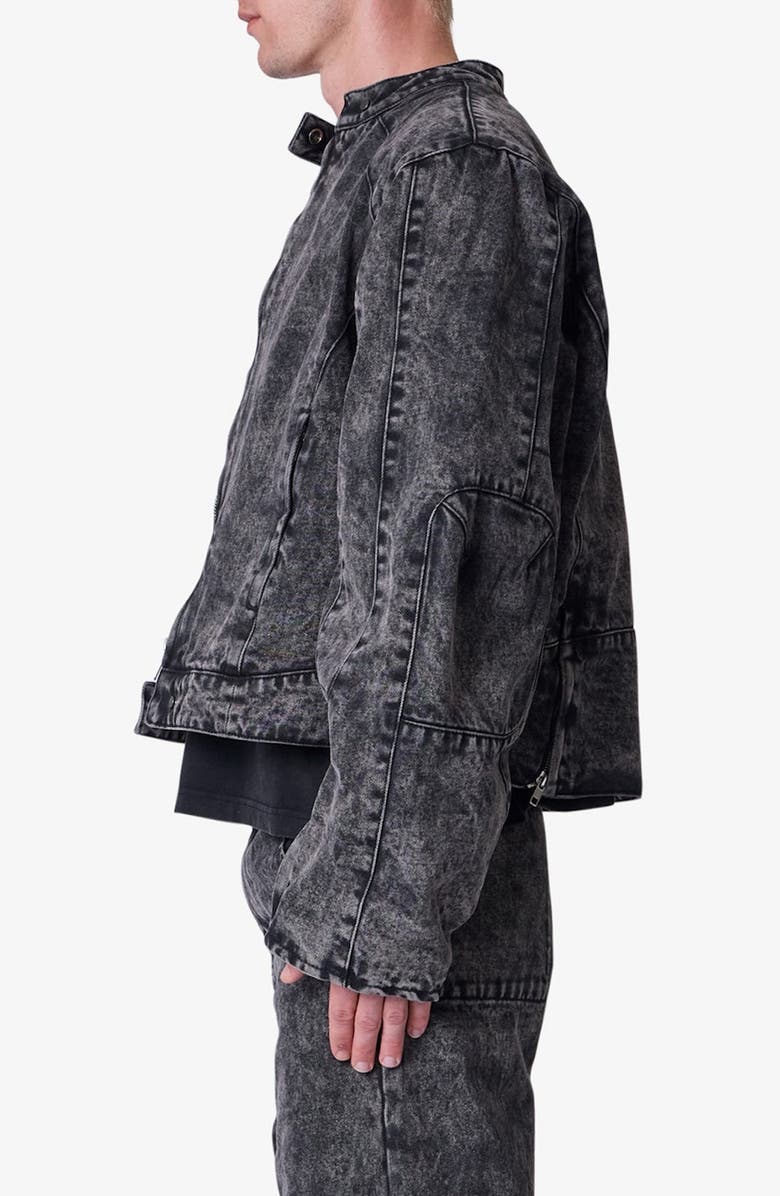 mnml Moto Denim Jacket, Alternate, color, Vintage Black
