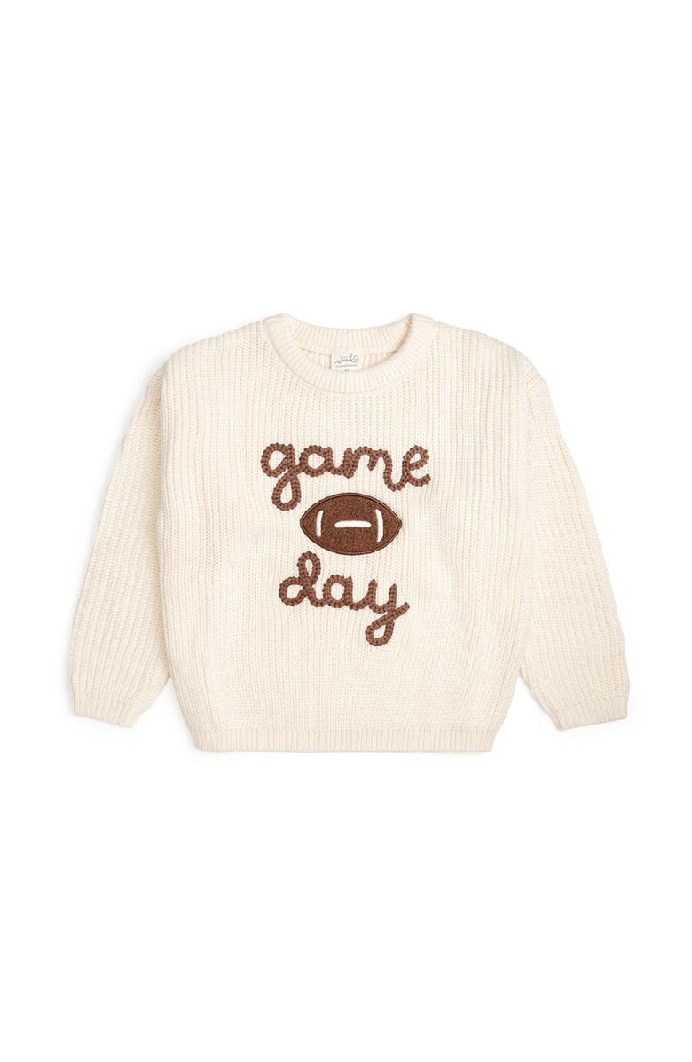 Sweet Wink Game Day Knit Sweater, Main, color, Natural