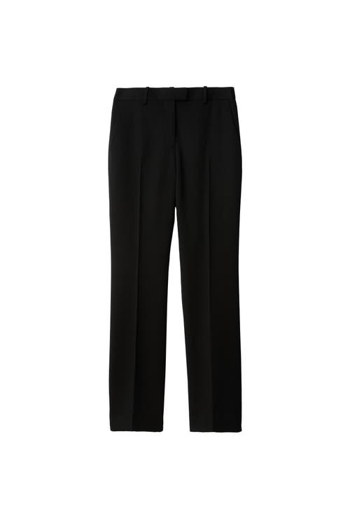 Burberry Grain De Poudre Wool Tailored Trousers In Black