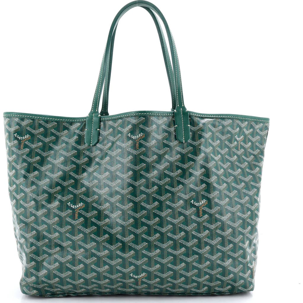 Pre-owned Goyard  Goyard Saint Louis Tote Coated Canvas Pm In Green