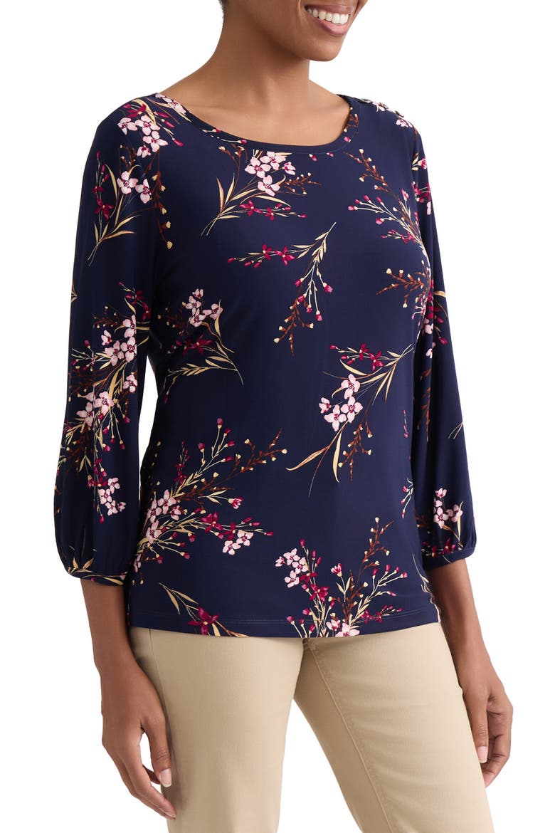 Print Top, Alternate, color, PACIFIC NAVY MULTI