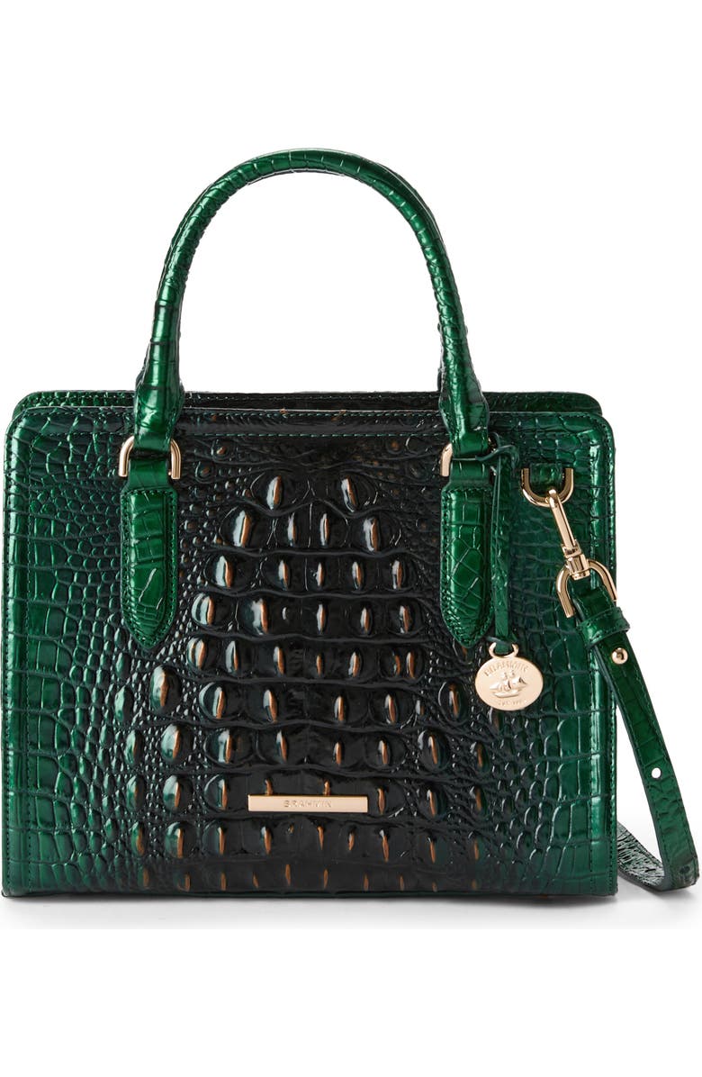 Brahmin Cami Croc Embossed Leather Satchel, Alternate, color,