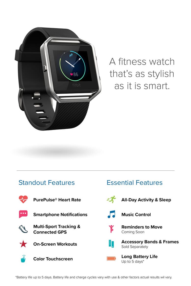 'Blaze' Slim Band Smart Fitness Watch, 40mm, Alternate, color, PINK GOLD