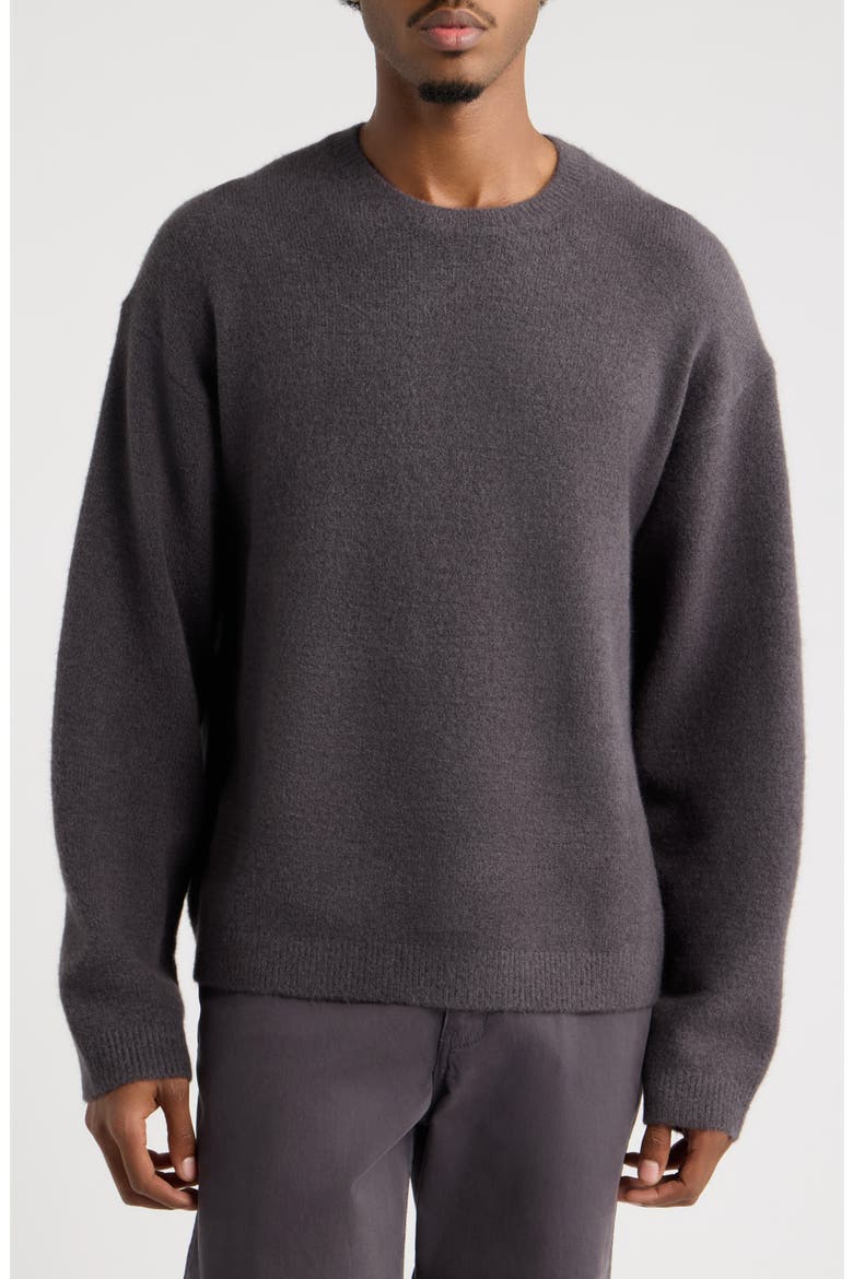 Fuzzy Crewneck Sweater, Main, color, GREY DEPTHS