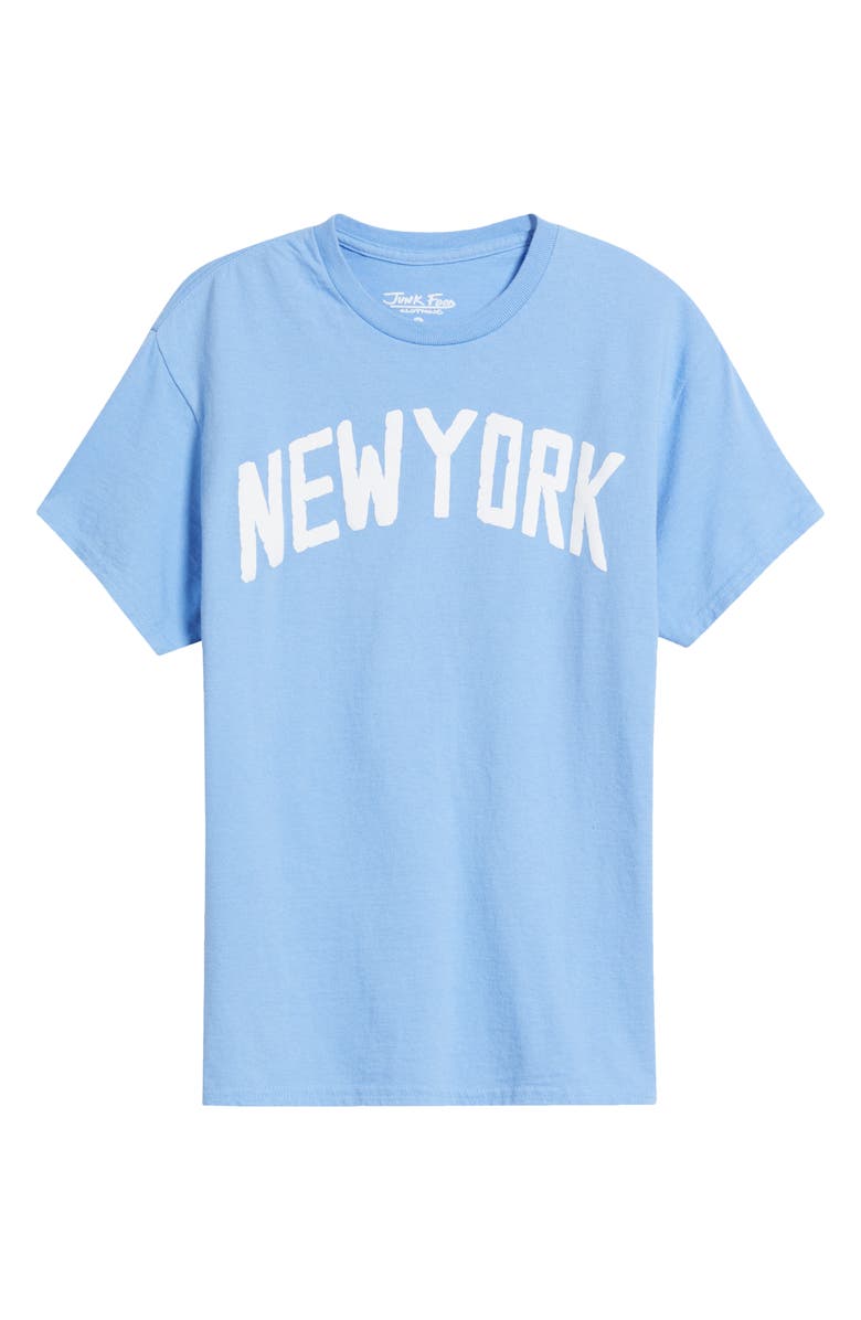 Junk Food New York Crop Graphic Baby Tee, Alternate, color, Carolina Blue