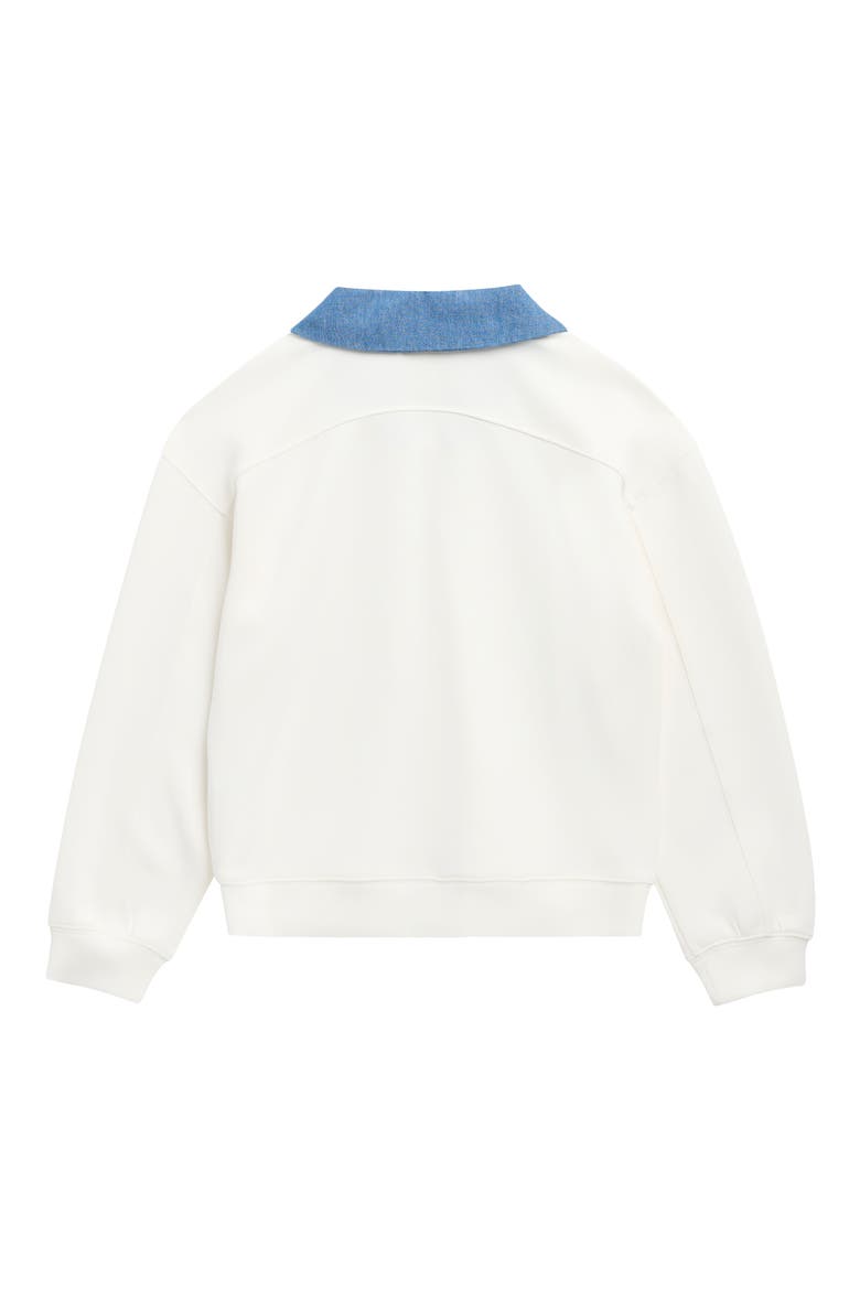 Kids' Contrast Collar Sweatshirt, Alternate, color, IVORY BLUE