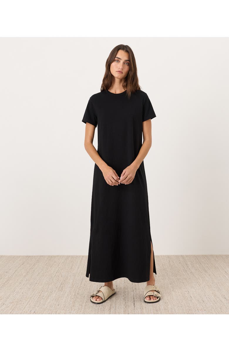Pact Organic Cotton Soft-Slub Essential Easy Tee Maxi Dress, Main, color, Black