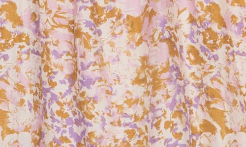 Melloday Ruffle Tiered Maxi Dress In Lavender Camel Ditsy