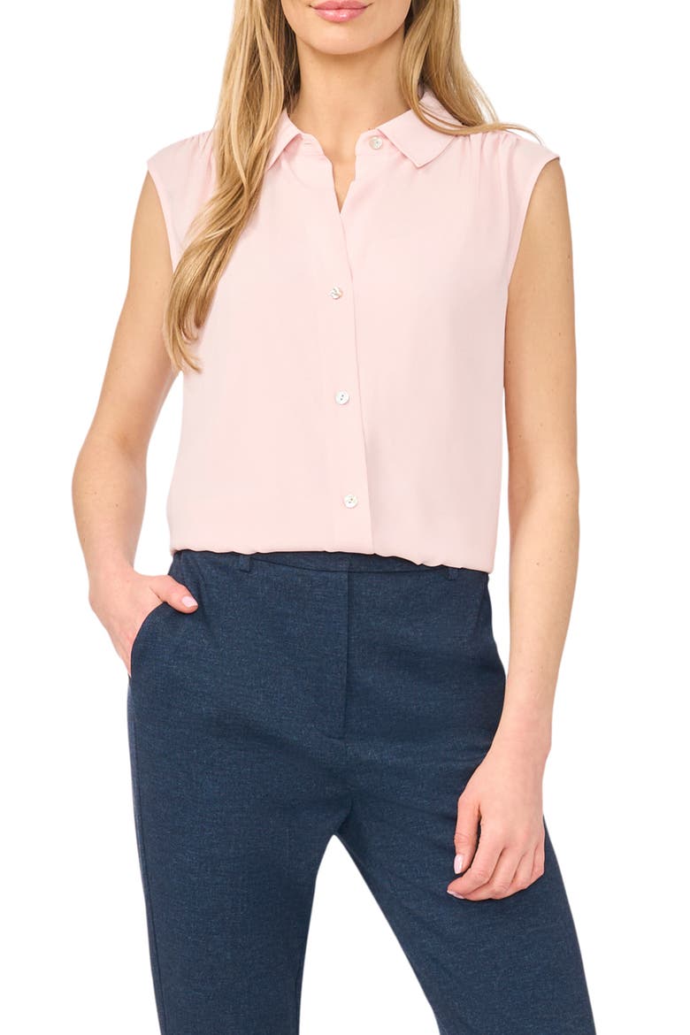 Extended Shoulder Sleeveless Top, Main, color, PINK CLOUD