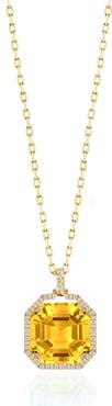 GOSHWARA Gossip Asscher Cut Stone & Pavé Diamond Pendant Necklace