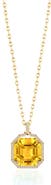 GOSHWARA Gossip Asscher Cut Stone & Pavé Diamond Pendant Necklace
