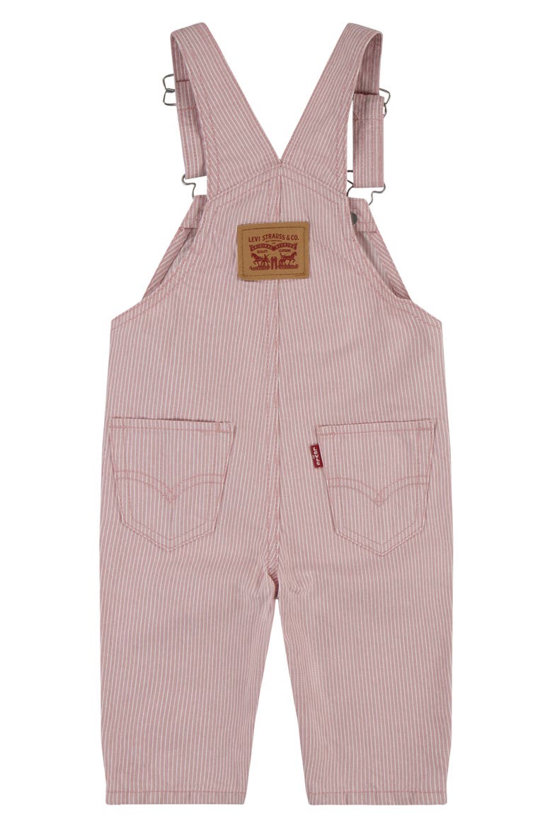 Railroad Stripe Cotton Overalls, Alternate, color, Z/DNU/RED/ WHITE STRIPE