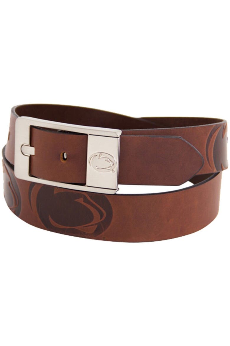 Penn State Nittany Lions Brandish Leather Belt - Brown, Main, color, Brown