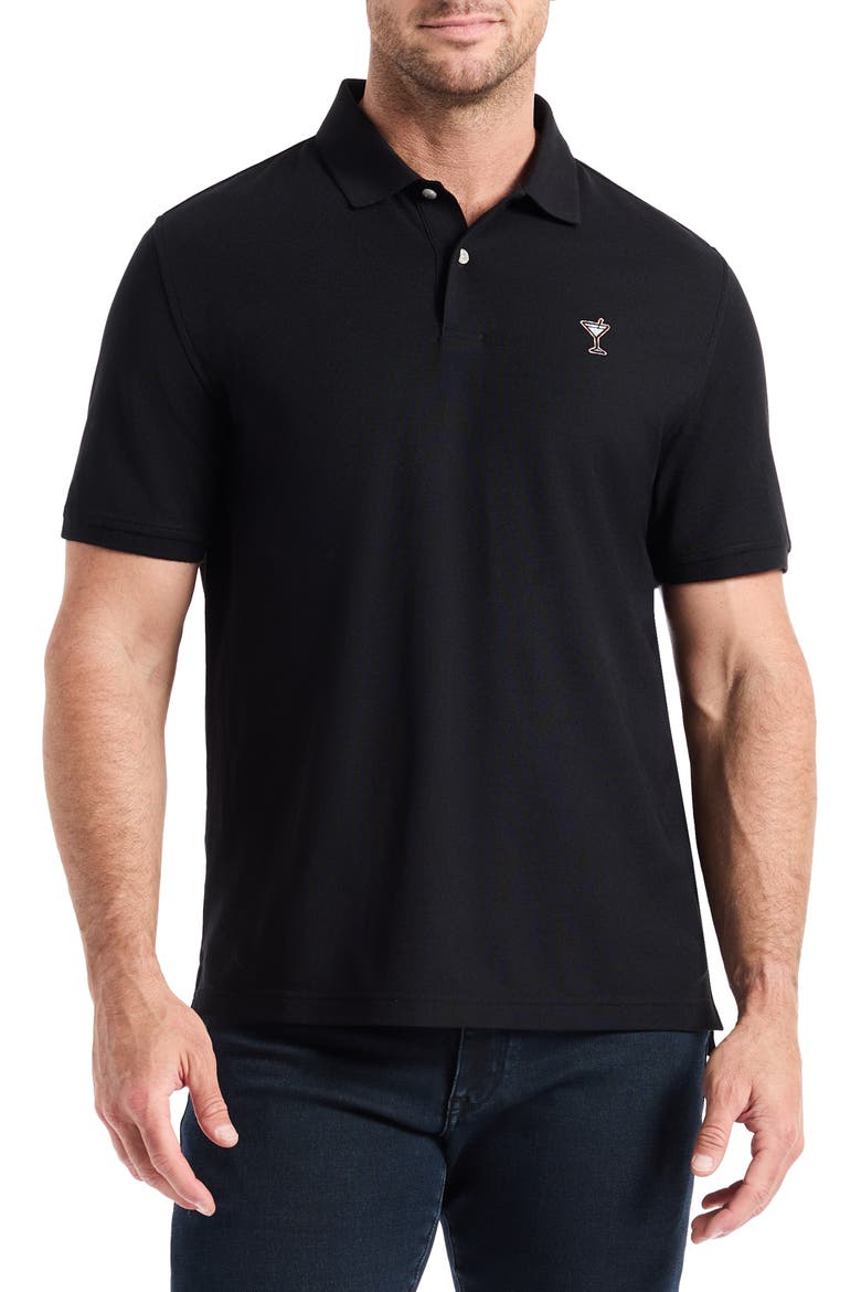Belvar Knit Polo, Main, color, BLACK