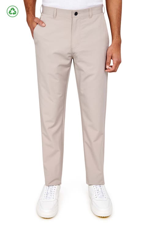 Regular Fit Solid Flat Front Recycled Performance Golf Pants