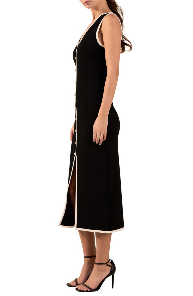 Endless Rose Contrast Sleeveless Maxi Sweater Dress, Alternate, color,