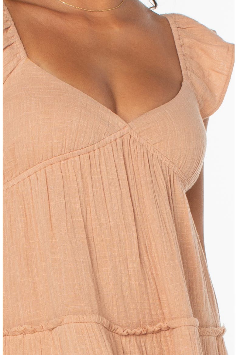 Palmy Days Tiered Cotton Midi Dress, Alternate, color, PRALINE